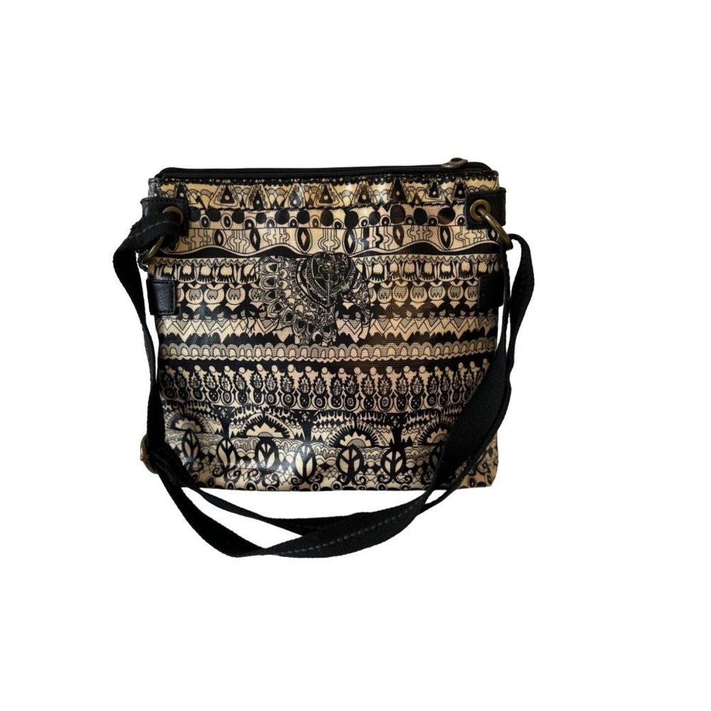 Sakroots Shoulder Bag Coated Canvas Handbag Purse Zip Closure